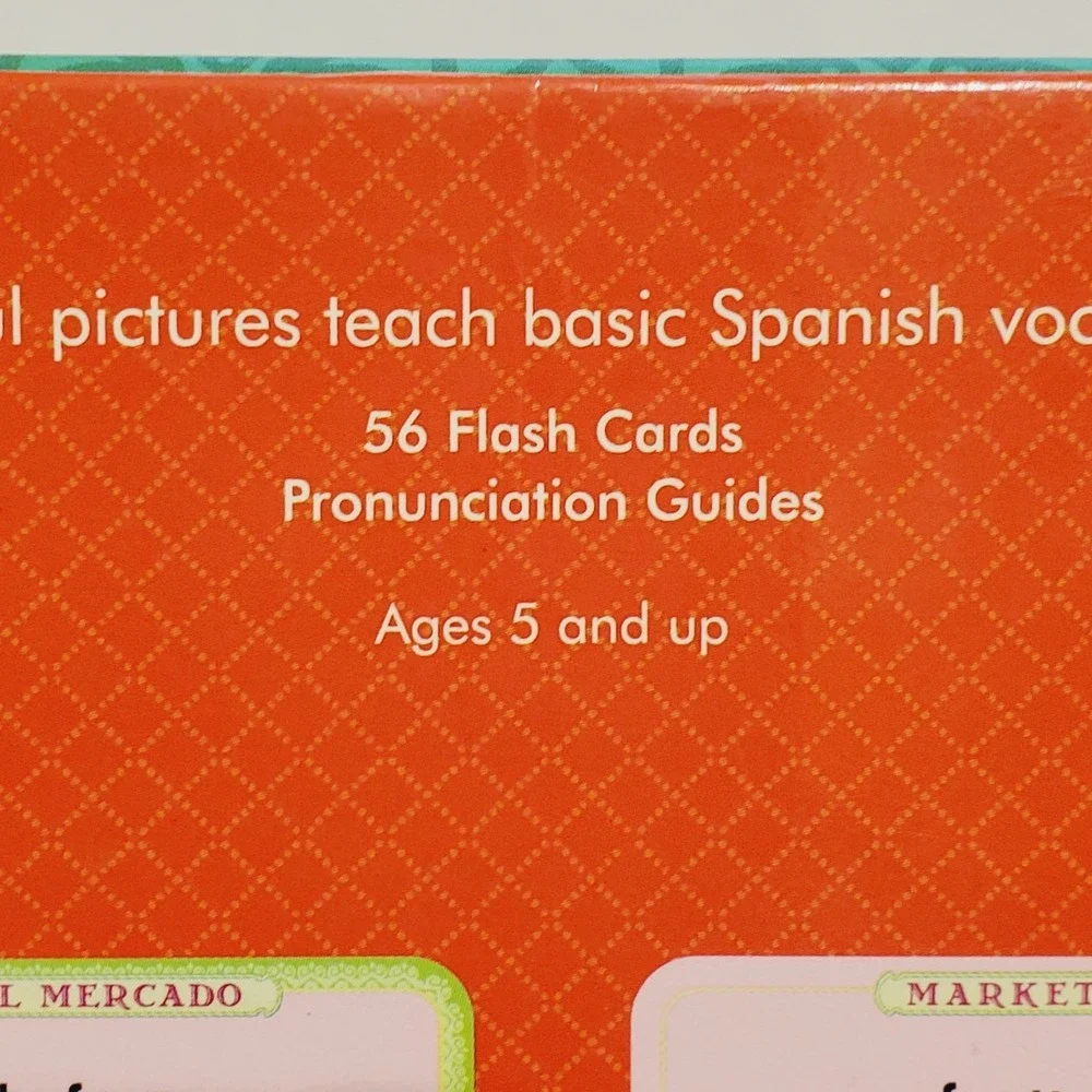 eeBoo 56 SPANISH‎ Flash Cards Basic Vocabulary Illustrated Pronunciation Guides